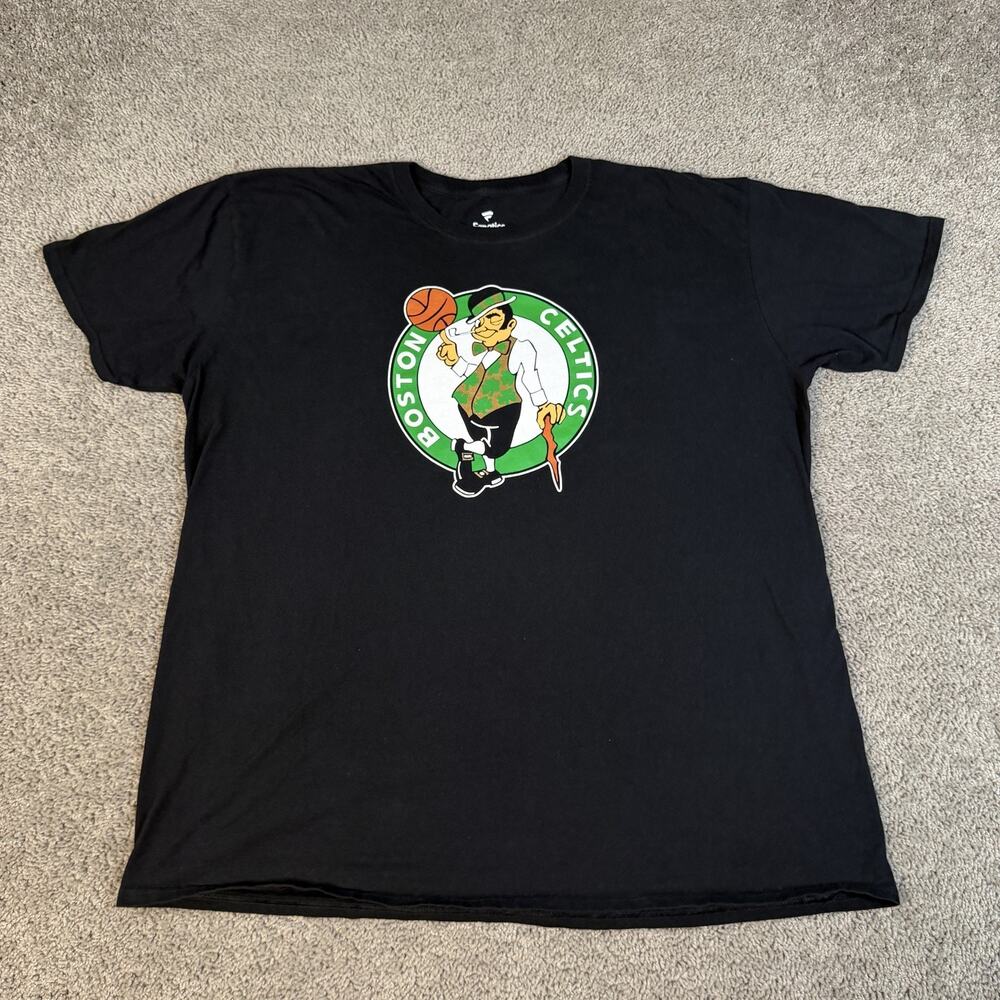 Boston Celtics Shirt Mens 2XL Black NBA Basketball Fanatics Logo Graphic Team